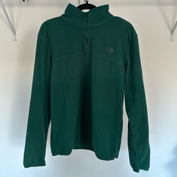 The North Face Sweaters - THE NORTH FACE Forest Green Quarter Zip Fleece